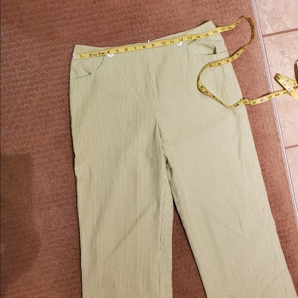 J. McLaughlin Green Searsucker Pants - Picture 9 of 9